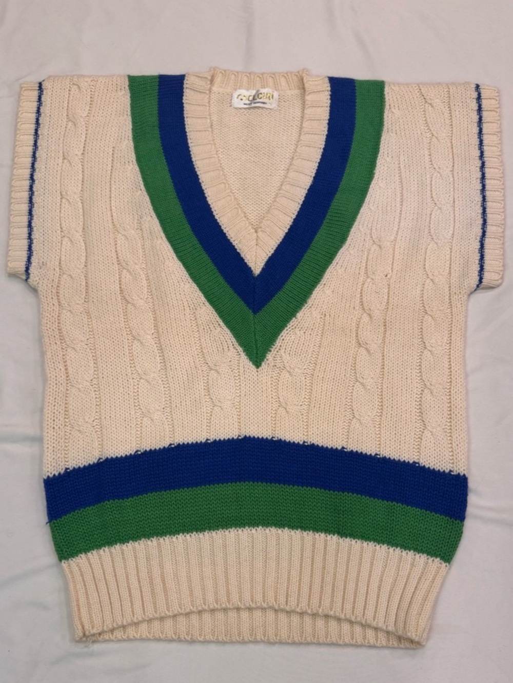 Vintage ocloud Sportswear Color Block V-Neck Sweater Vest